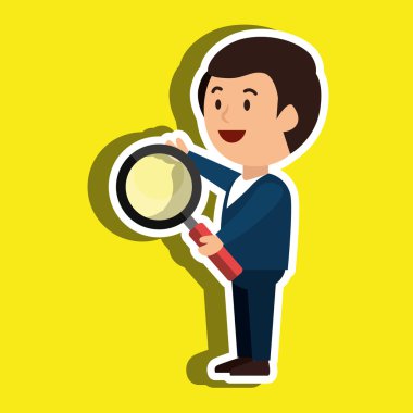 işadamı büyüteç ile izole simgesi