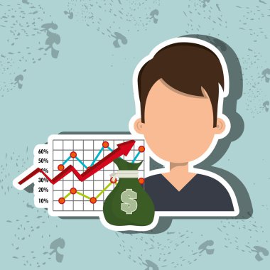 kişi ekonomi istatistikleri ile izole simgesi