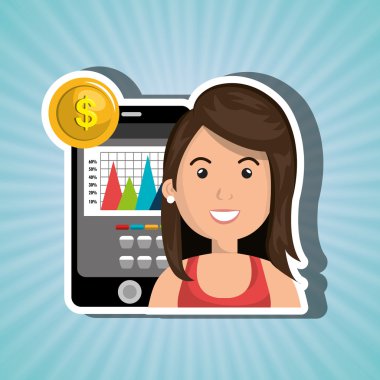 kişi ekonomi istatistikleri ile izole simgesi