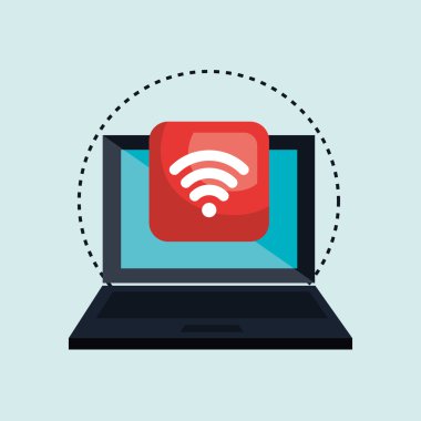 bilgisayar dizüstü wifi bağlantısı ile izole simgesi