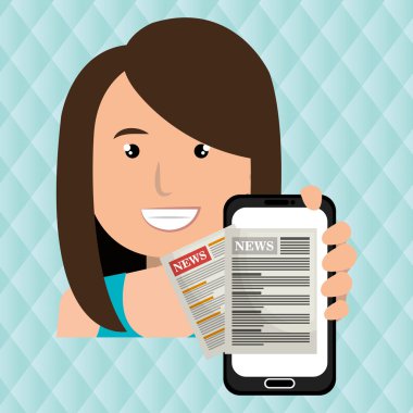 haber online smartphone ile izole simgesi