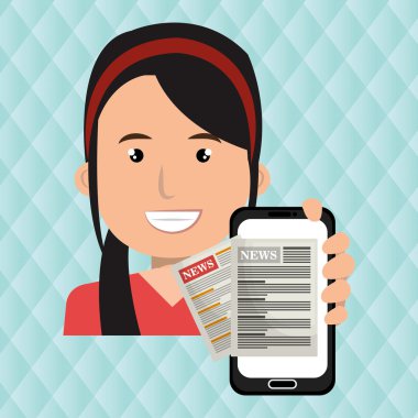 haber online smartphone ile izole simgesi