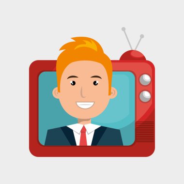 kişi izole Tv simgesi tasarım içinde