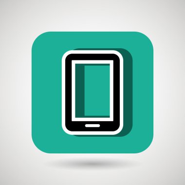 Smartphone kare düğme simgesi tasarım izole
