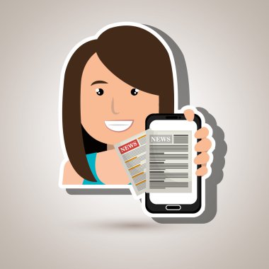 haber online smartphone ile izole simgesi