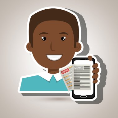 haber online smartphone ile izole simgesi