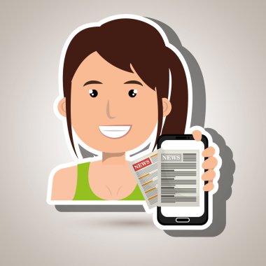 haber online smartphone ile izole simgesi