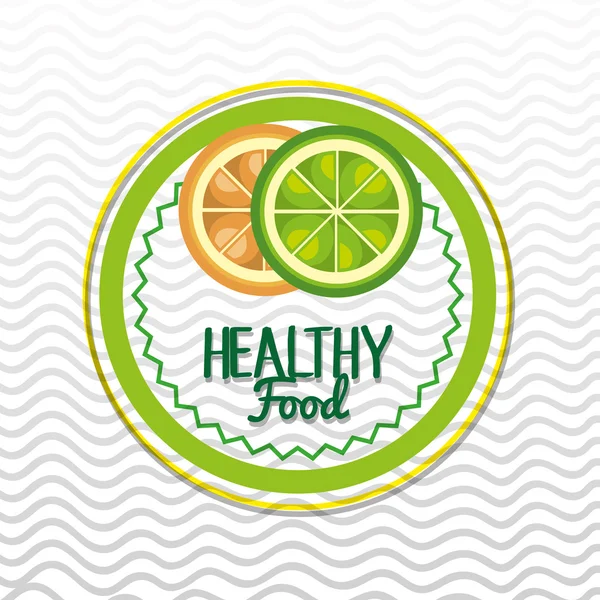 Healthy food seal  isolated icon design — Stock Vector