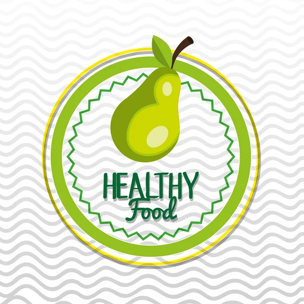 Healthy food seal  isolated icon design — Stock Vector