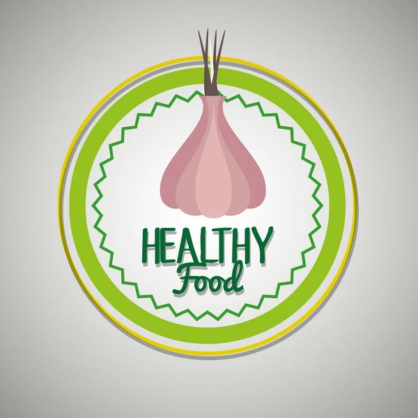 Sello de comida saludable diseño icono aislado — Archivo Imágenes Vectoriales