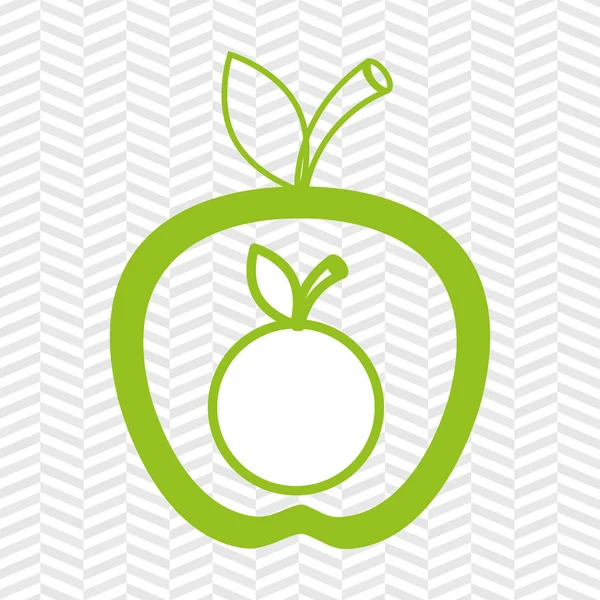 Apple fruit met oranje geïsoleerde pictogram ontwerp — Stockvector