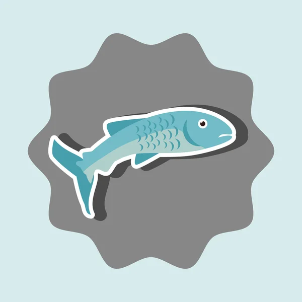 Carne de pescado diseño icono aislado — Vector de stock
