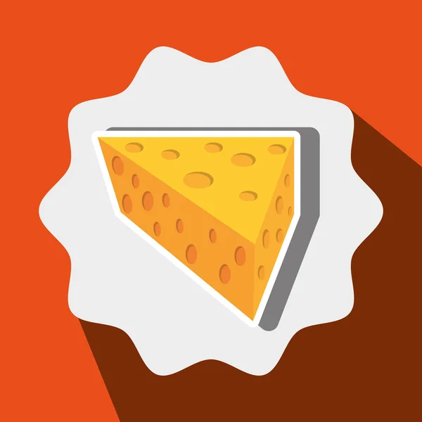 Κομμάτι τυρί απομονωθεί εικονίδιο σχεδιασμός — Διανυσματικό Αρχείο