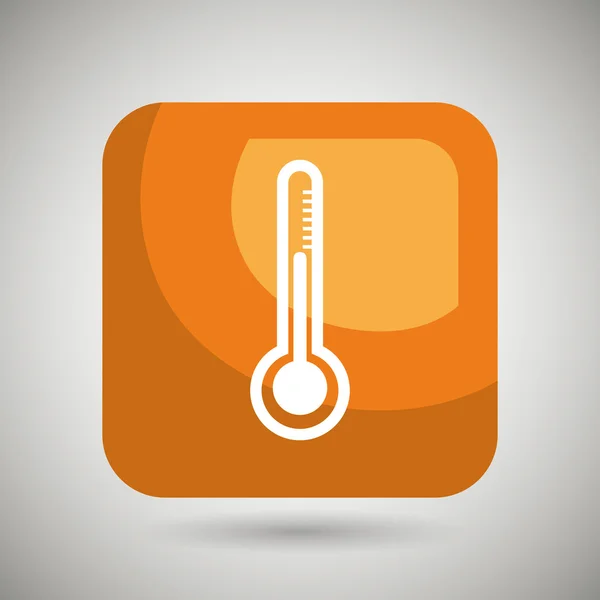 Thermometer vierkante knop geïsoleerd pictogram ontwerp — Stockvector