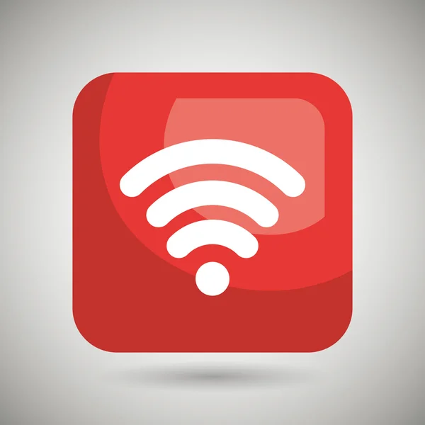Señal wifi botón cuadrado diseño icono aislado — Archivo Imágenes Vectoriales