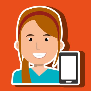 iş kişi smartphone ile izole simgesi