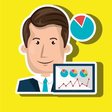 işadamı istatistik grafik ile izole simgesi