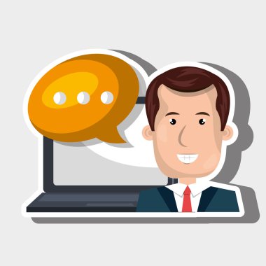 kişi online iletişim izole simgesi