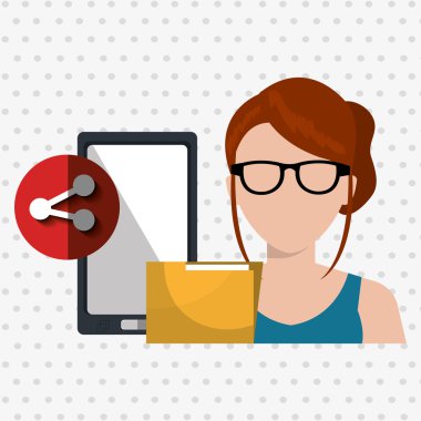 dosya paylaşımı smartphone kullanıcı simgesi tasarım izole