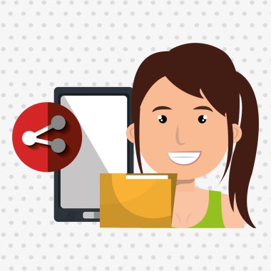 dosya paylaşımı smartphone kullanıcı simgesi tasarım izole