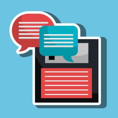 konuşma balonları ile yumuşak ve sarkık izole simgesi tasarım