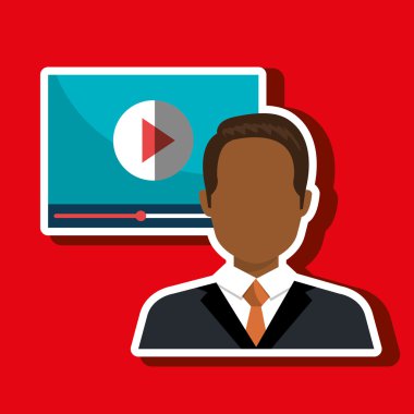 media player izole şablon simgesi tasarım adamla