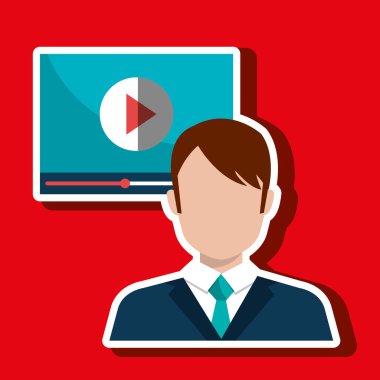 media player izole şablon simgesi tasarım adamla