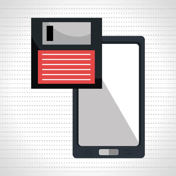 Diskette mit Smartphone-Icon-Design — Stockvektor