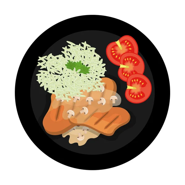 Pyszne jedzenie i gastronomia graficzny na białym tle Płaska konstrukcja. — Wektor stockowy