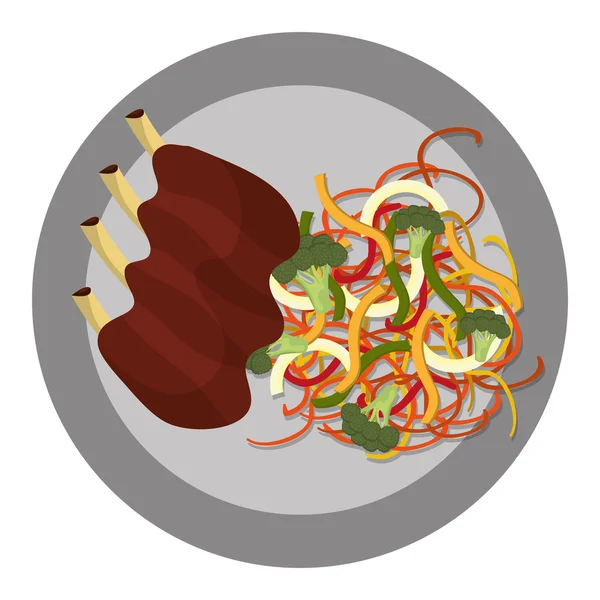 Výborné jídlo a gastronomie izolované ploché webdesign. — Stockový vektor