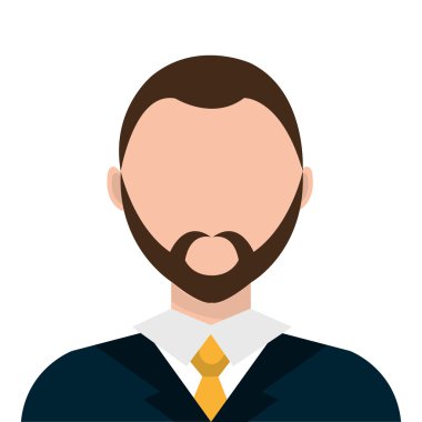 İşadamı profil renkli avatar düz izole.