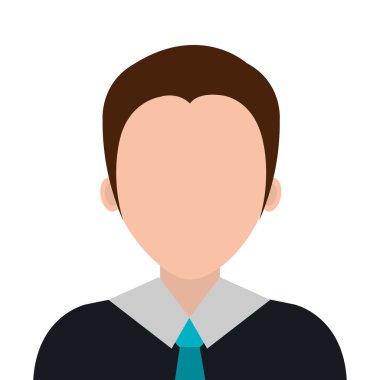 Beyaz arka plan üzerinde işadamı profil renkli avatar.