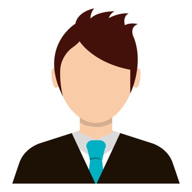 Beyaz arka plan üzerinde işadamı profil renkli avatar.