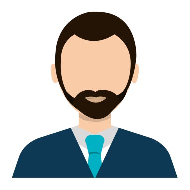 İşadamı profil renkli avatar düz izole.