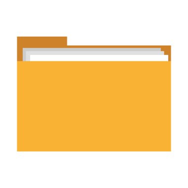 Sarı klasör izole düz simgesi.