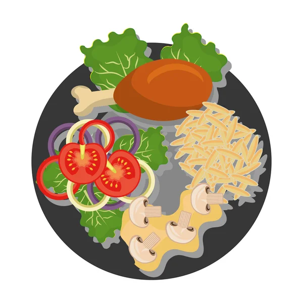 Deliciosa comida y gastronomía gráfica de diseño plano aislado . — Vector de stock