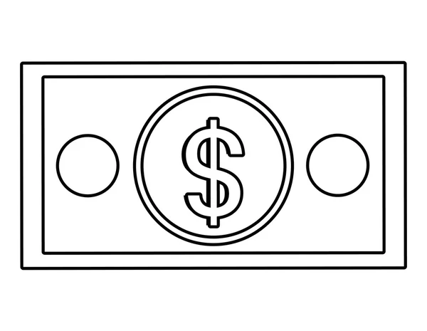 Money billet isolated flat design. — Stock Vector