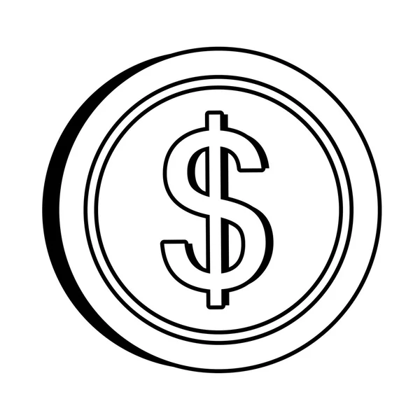 Monete moneta Isolato design piatto . — Vettoriale Stock