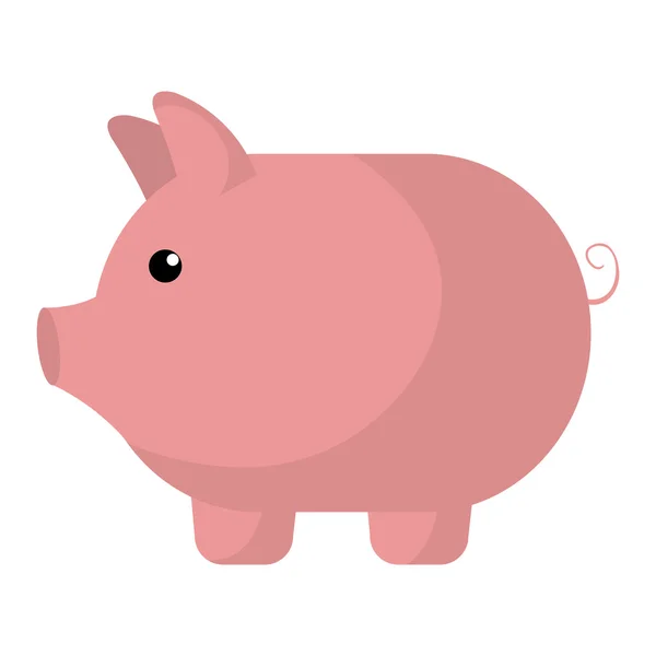 Свинка экономит деньги иконка плоский дизайн . — стоковый вектор