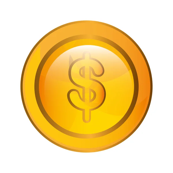 Měna (peníze) mince izolovaný plochý design. — Stockový vektor