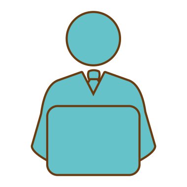 İş yürütme erkek pcitogram simgesi.