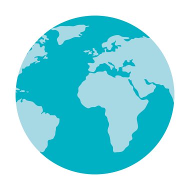 Dünya cardı harita izole simgesi.