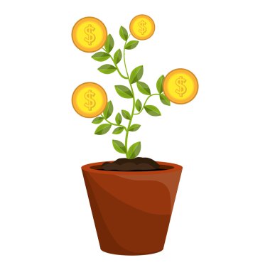 Para ve iş düz simgesi.