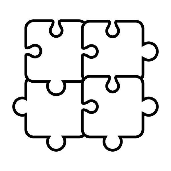 Puzzle pièce isolée icône plate . — Image vectorielle