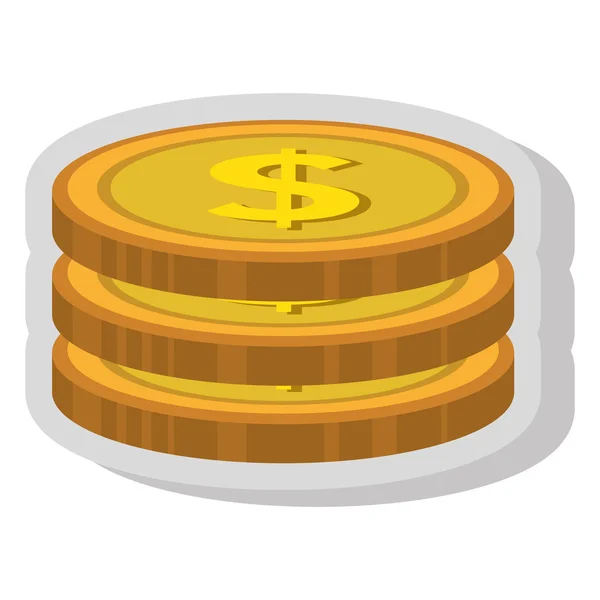 Dinero y negocio aislado icono plano . — Vector de stock