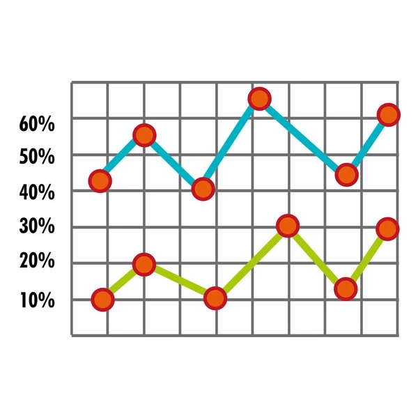 Tabellenkalkulation mit Statistik-Grafik-Symbol. — Stockvektor