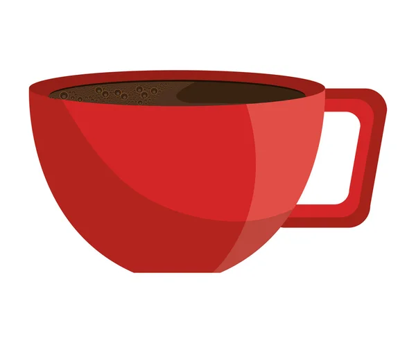 Taza de café rojo icono aislado . — Vector de stock