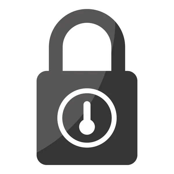 Security padlock in black and white colors. — Stock Vector