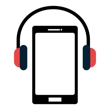 Müzik ve teknoloji sembol tasarımı.