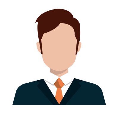 Executive işadamı profil izole simgesi.